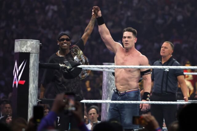 Travis Scott golpeó en Wrestlemania 41 mientras ayuda a John Cena a ganar el título de WWE contra Cody Rhodes
