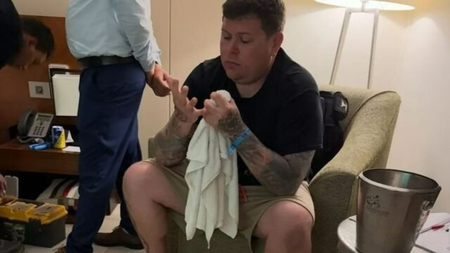 Brit Tourist, de 42 años, 'casi quemado vivo' en el resort Egipto de cinco estrellas después de que la descarga eléctrica pasó por los rellenos de los dientes
