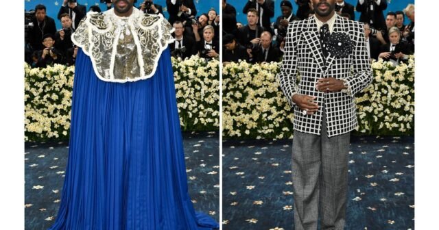 En rayas y sombreros, con bastones y giros en el traje, la multitud de Gala Met en gran medida se enorgulleció
