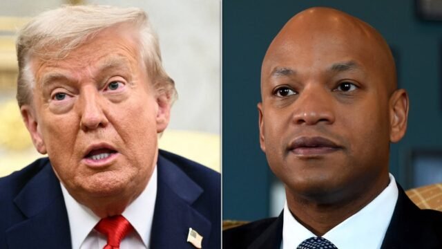 El gobernador de Maryland se dispara después de que Trump afirma que lo llamó "el mejor presidente"
