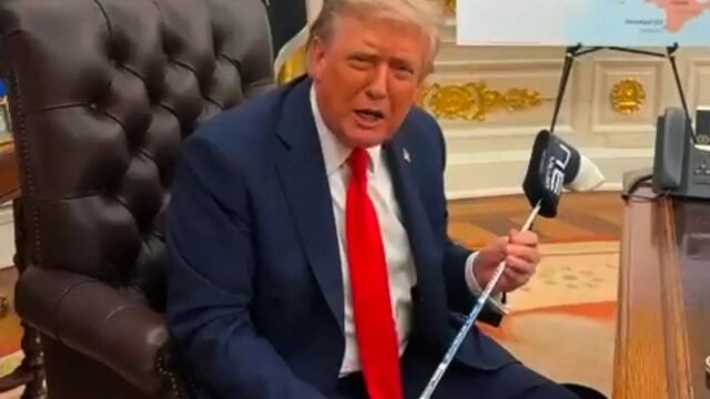 Mira a Trump Show Off Golf Club dotado por Zelensky de Hero Sargento ucraniano que hizo deporte después de perder la pierna en la guerra
