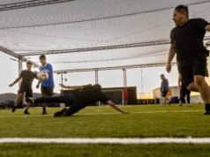 Se abre un elegante estadio de fútbol en Americana at Brand